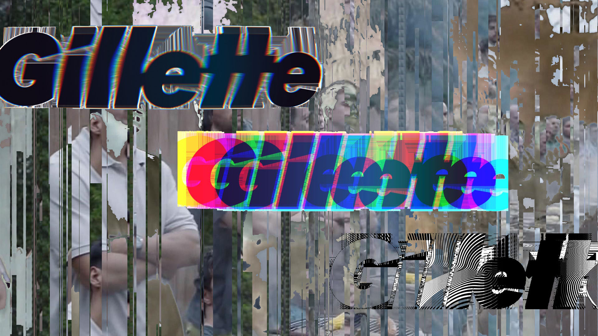 Gillette logo glitch art