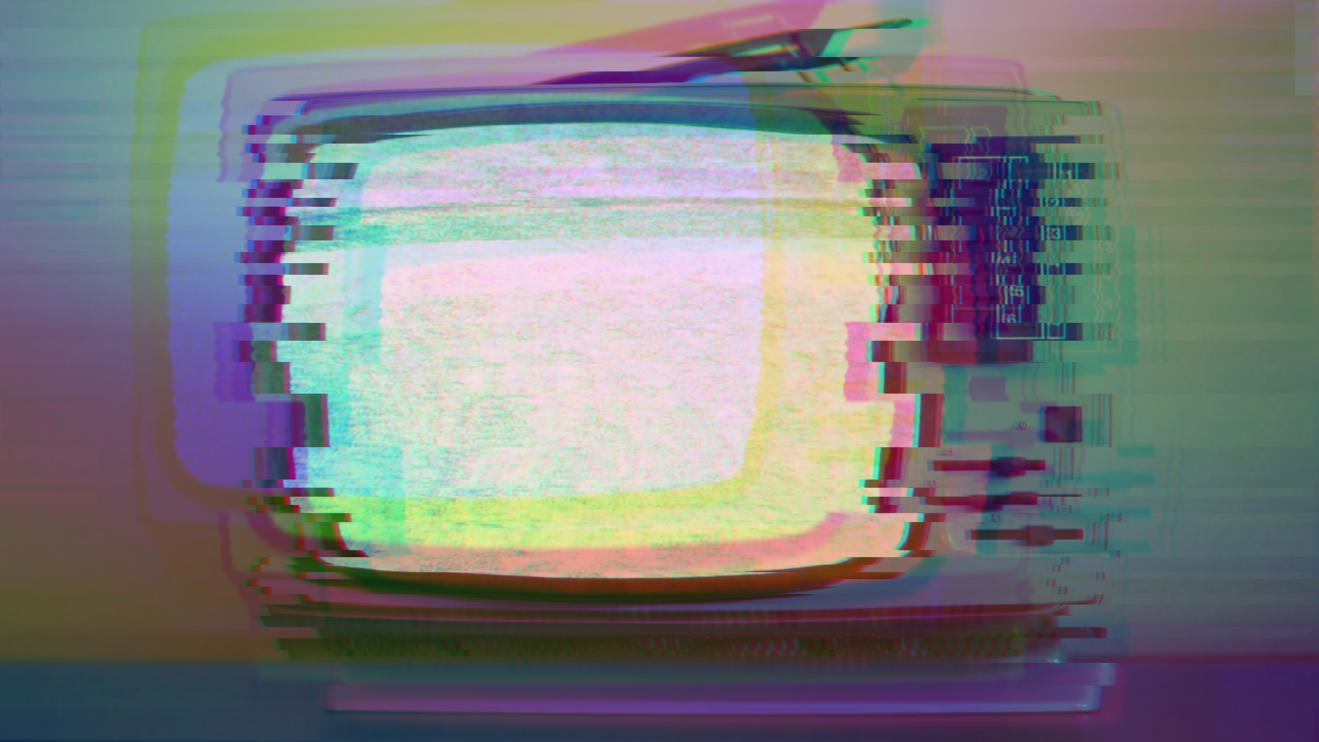 distorted TV set