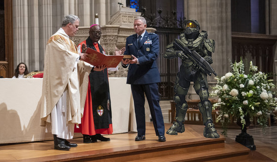 Space Force Bible Blessing Ceremony with Master Chief